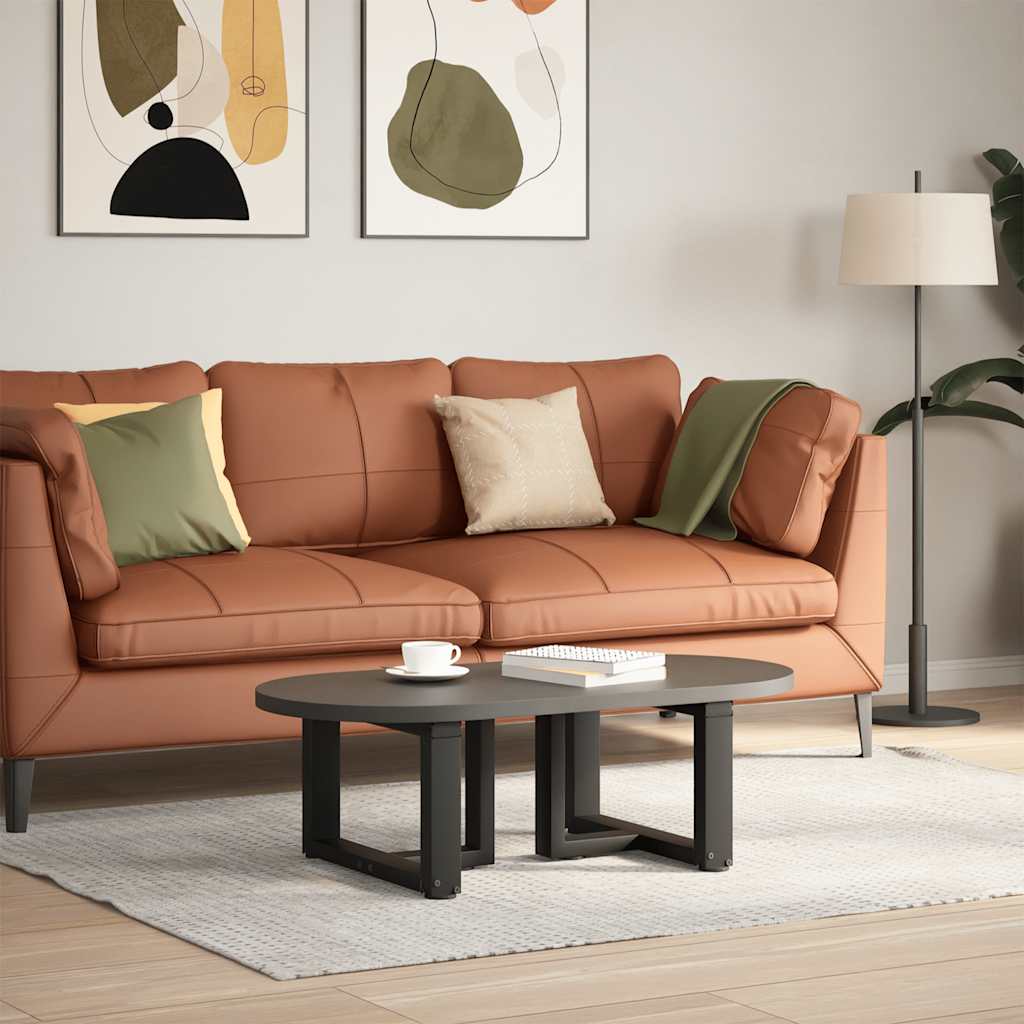 sofabordsben T-formet 2 stk. sort 50x25x(30-31) cm stål