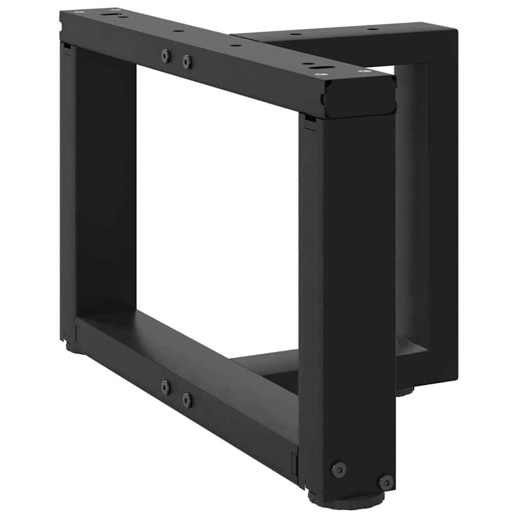 sofabordsben T-formet 2 stk. sort 50x25x(30-31) cm stål