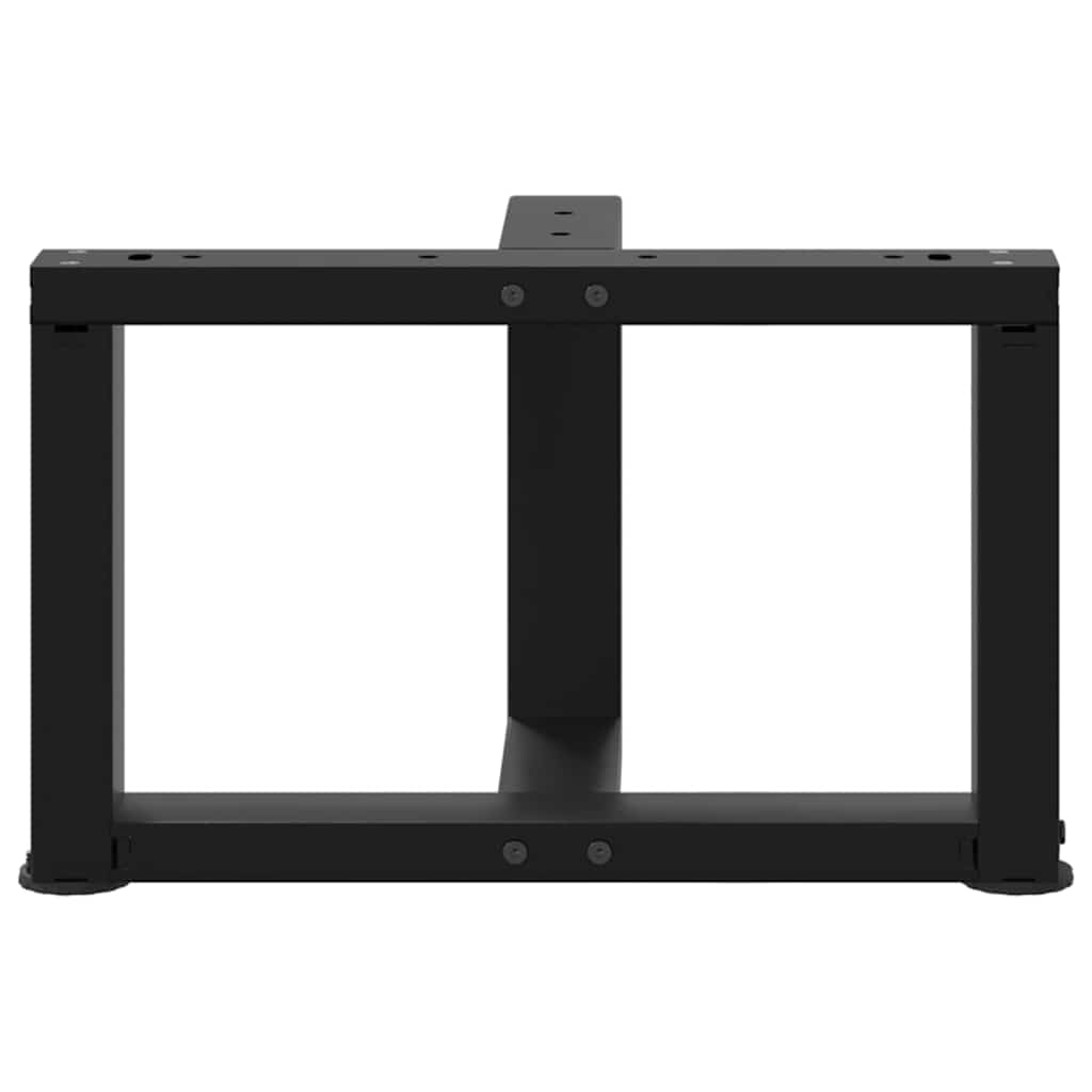 sofabordsben T-formet 2 stk. sort 50x25x(30-31) cm stål