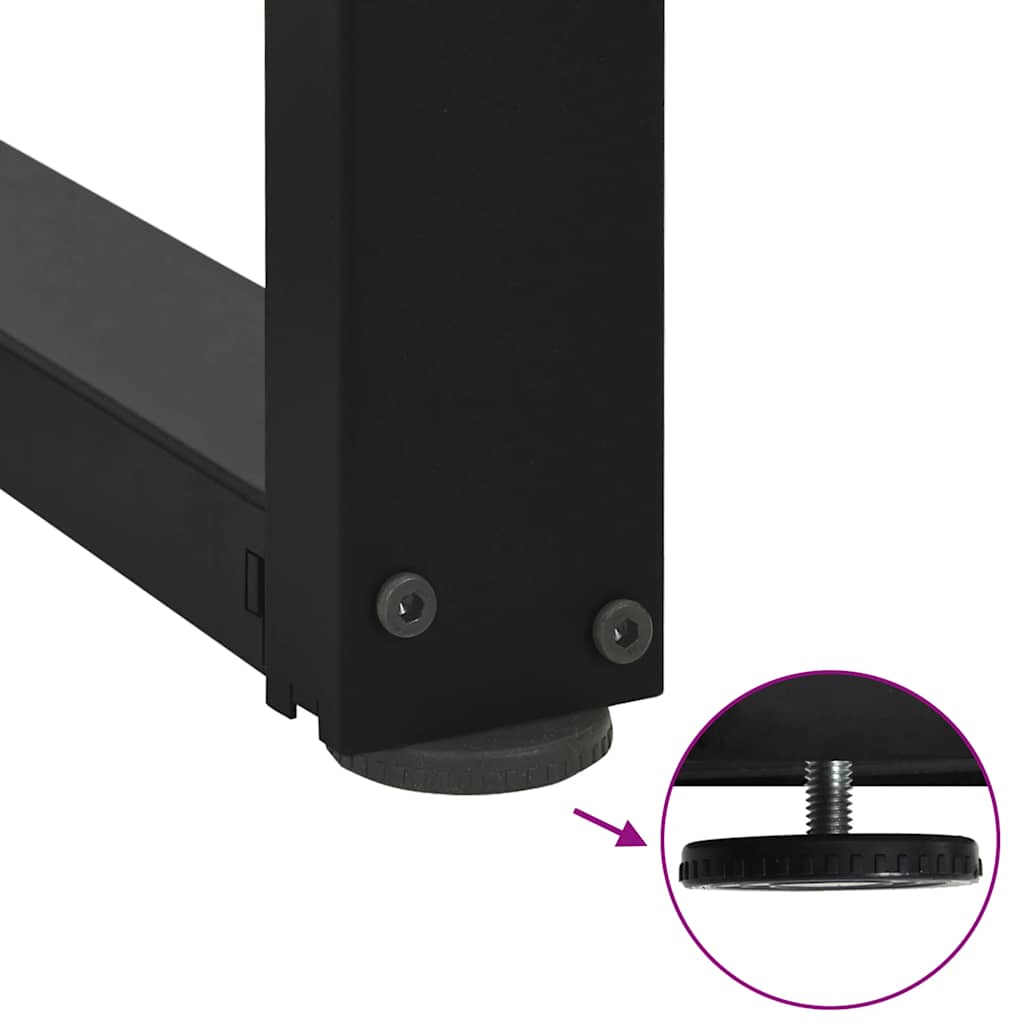 sofabordsben T-formet 2 stk. sort 50x25x(30-31) cm stål