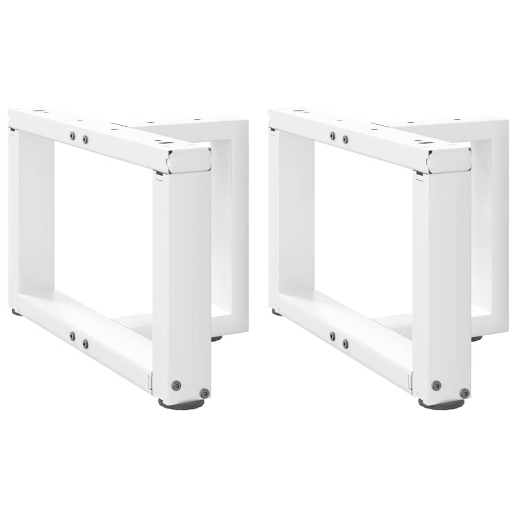 sofabordsben T-formet 2 stk. hvid 50x25x(30-31) cm stål