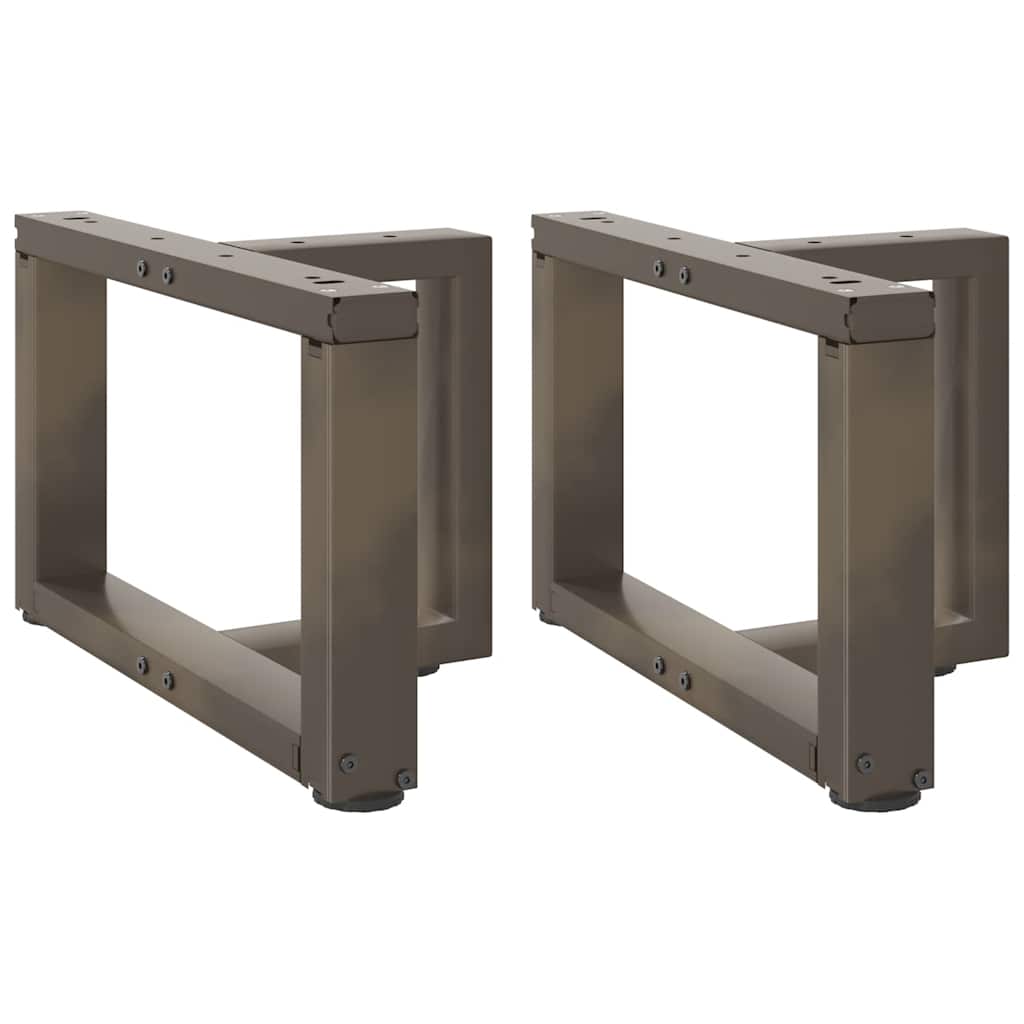 sofabordsben T-formet 2 stk. sort 50x25x(30-31) cm stål