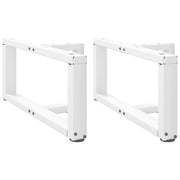 sofabordsben T-formet 2 stk. hvid 60x25x(30-31) cm stål