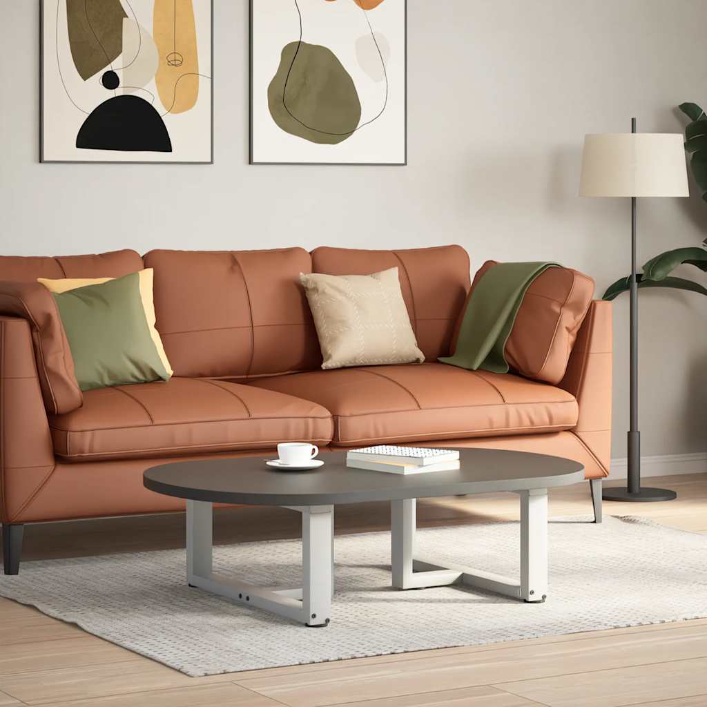 sofabordsben T-formet 2 stk. hvid 60x25x(30-31) cm stål