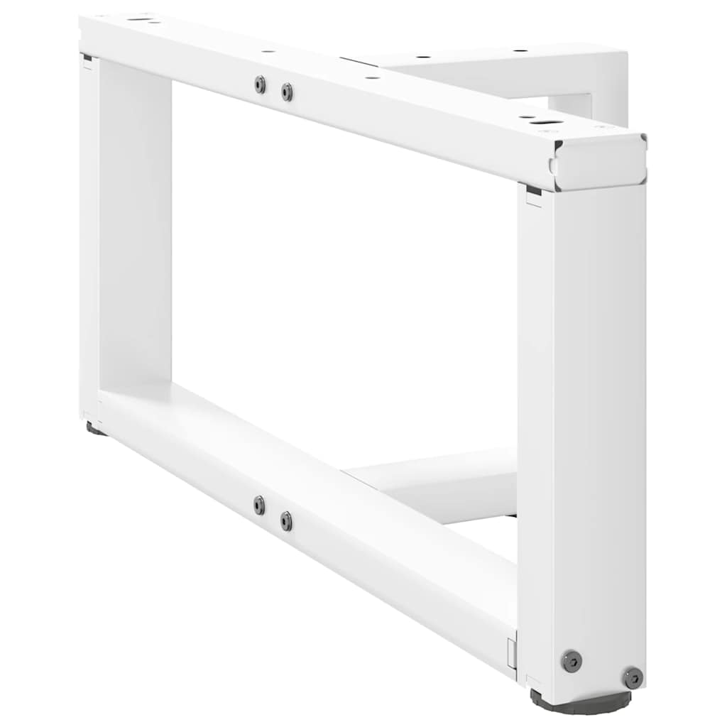 sofabordsben T-formet 2 stk. hvid 60x25x(30-31) cm stål