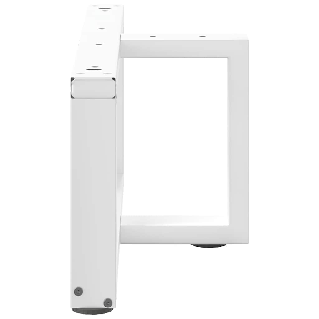 sofabordsben T-formet 2 stk. hvid 60x25x(30-31) cm stål