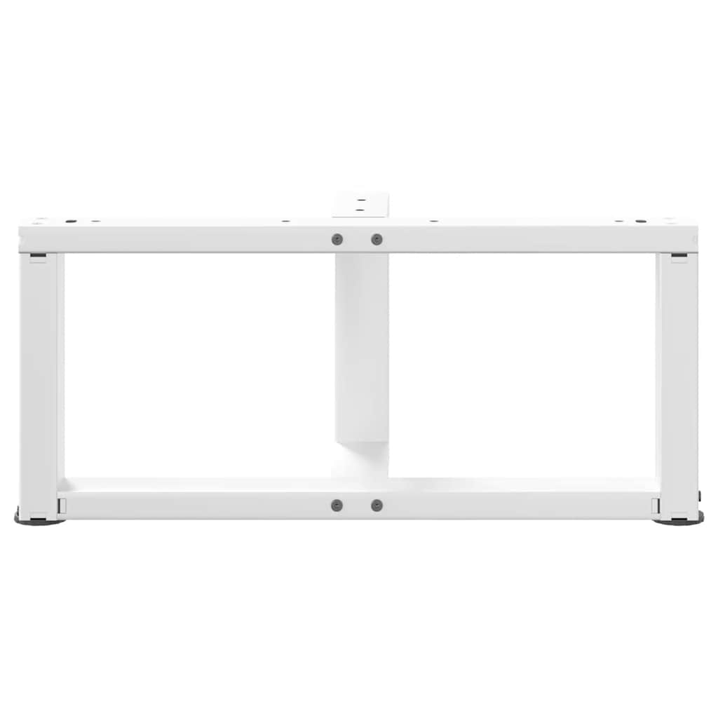 sofabordsben T-formet 2 stk. hvid 60x25x(30-31) cm stål