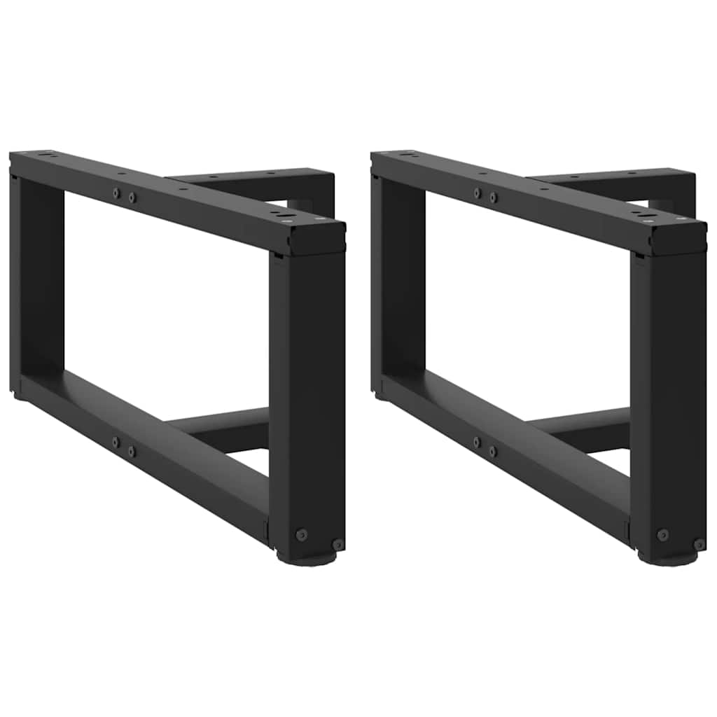 sofabordsben T-formet 2 stk. sort 70x25x(30-31) cm stål