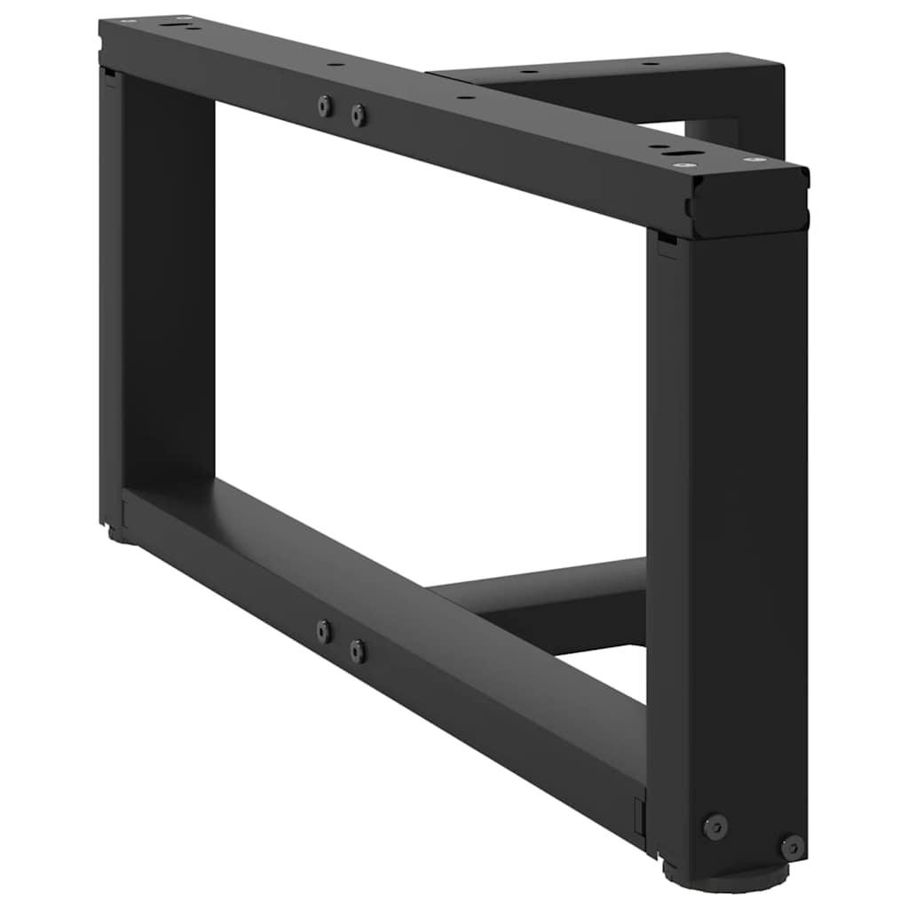 sofabordsben T-formet 2 stk. sort 70x25x(30-31) cm stål