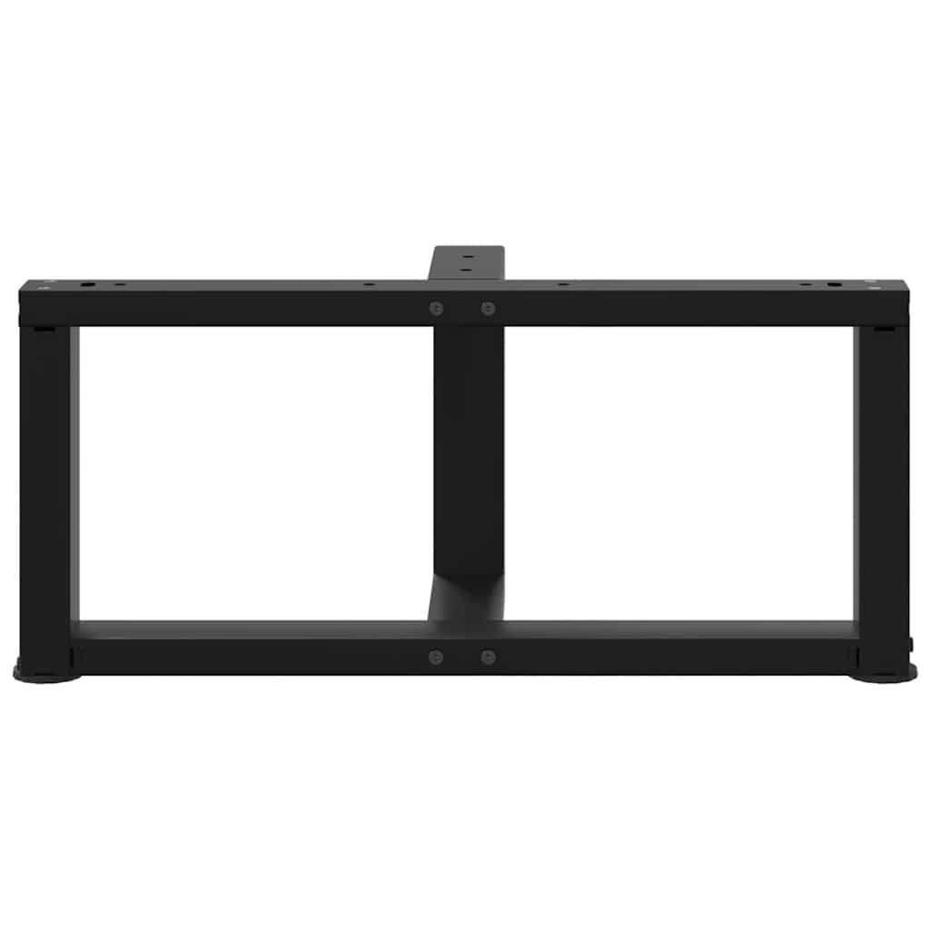 sofabordsben T-formet 2 stk. sort 70x25x(30-31) cm stål