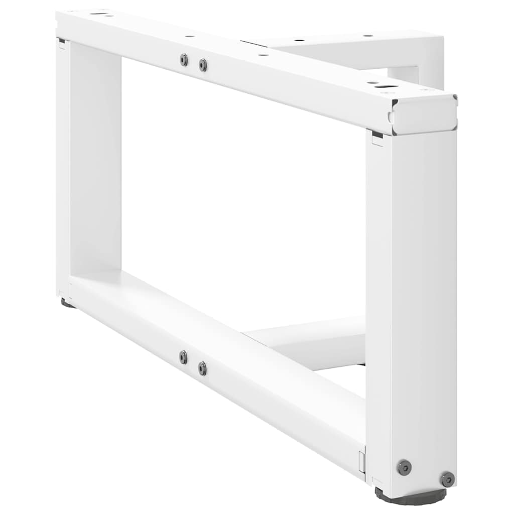sofabordsben T-formet 2 stk. hvid 70x25x(30-31) cm stål