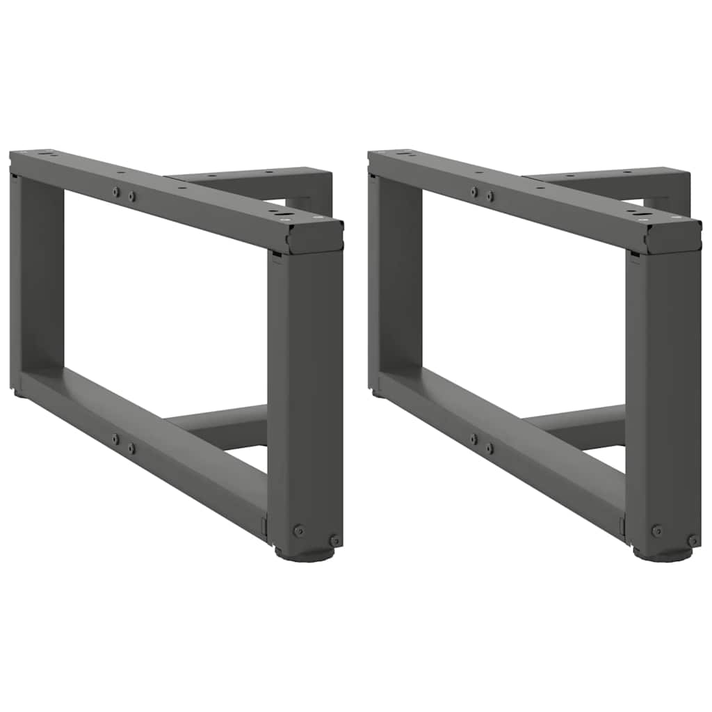 sofabordsben T-formet 2 stk. antracit 70x25x(30-31) cm stål