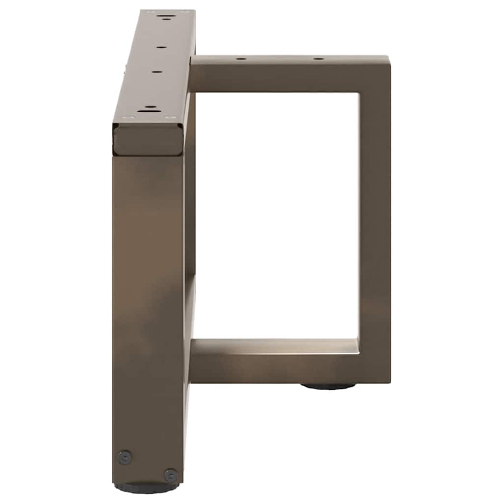 sofabordsben T-formet 2 stk. sort 70x25x(30-31) cm stål