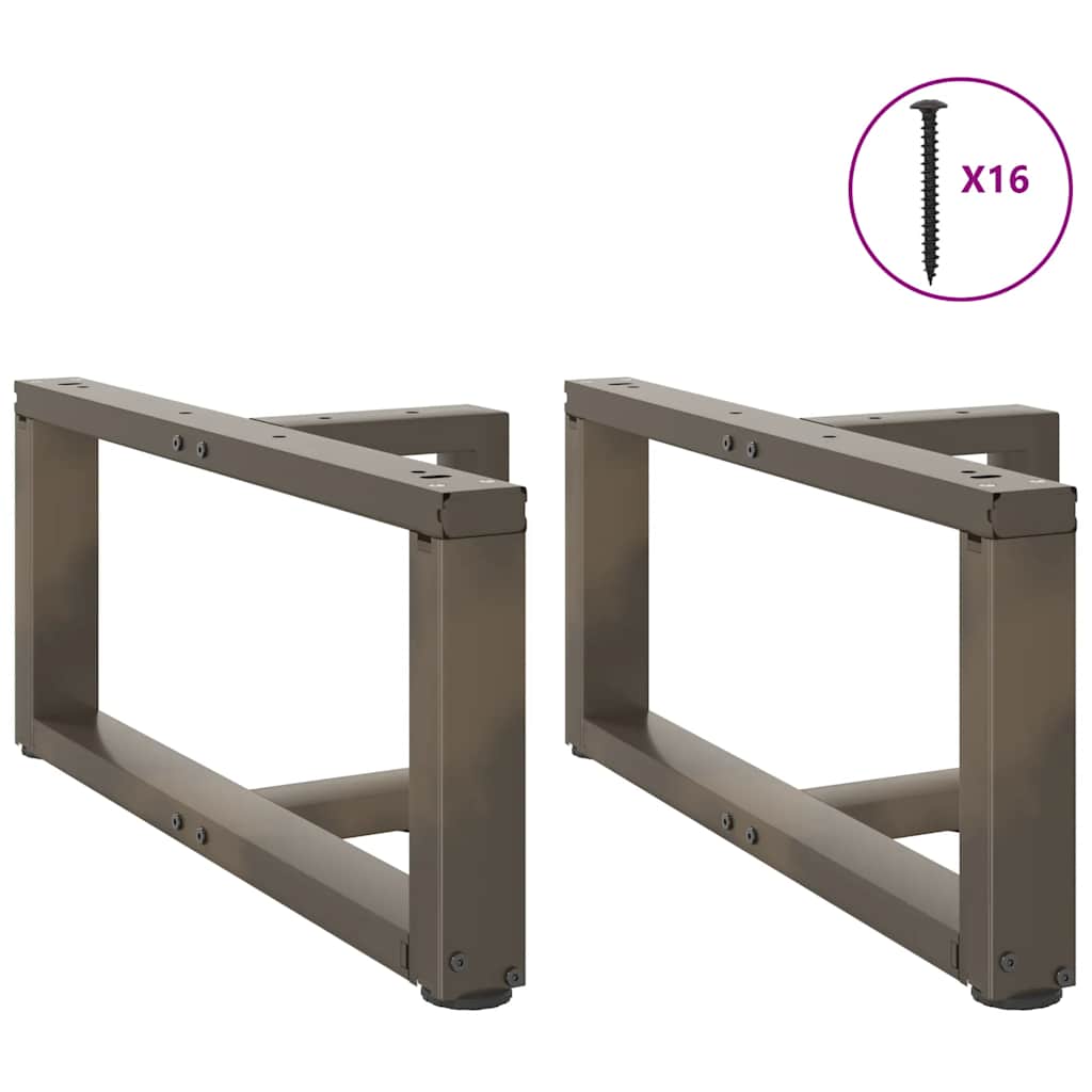 sofabordsben T-formet 2 stk. sort 70x25x(30-31) cm stål