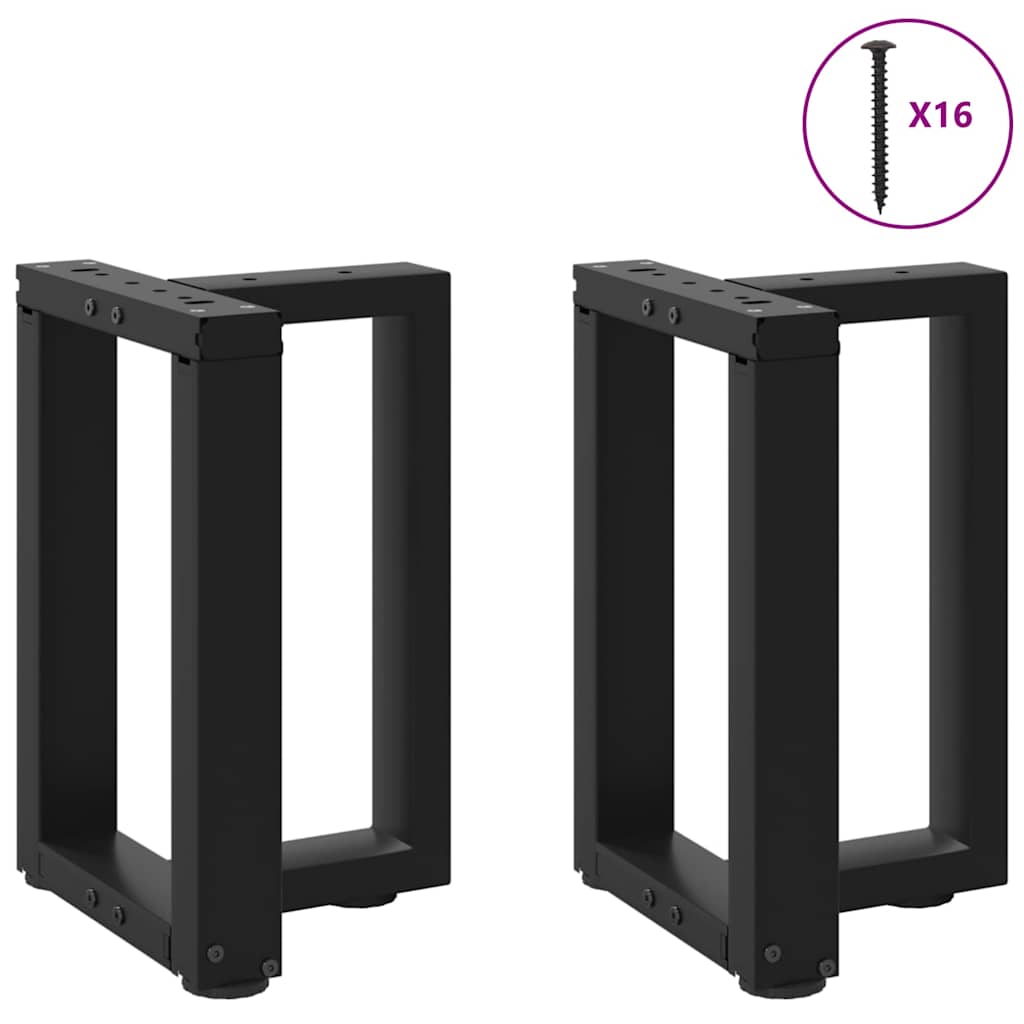 sofabordsben T-formet 2 stk. sort 28x25x(42-43) cm stål