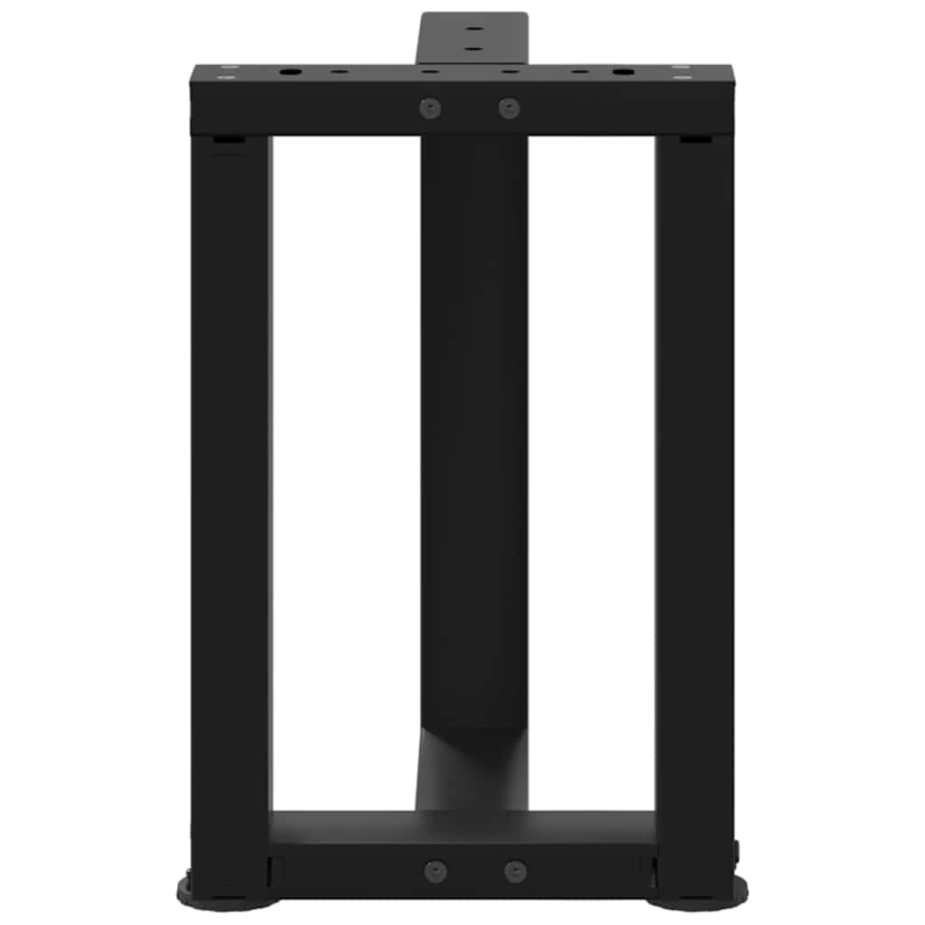 sofabordsben T-formet 2 stk. sort 28x25x(42-43) cm stål