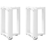 sofabordsben T-formet 2 stk. hvid 28x25x(42-43) cm stål