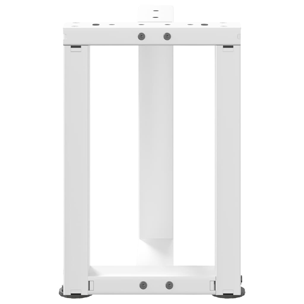 sofabordsben T-formet 2 stk. hvid 28x25x(42-43) cm stål