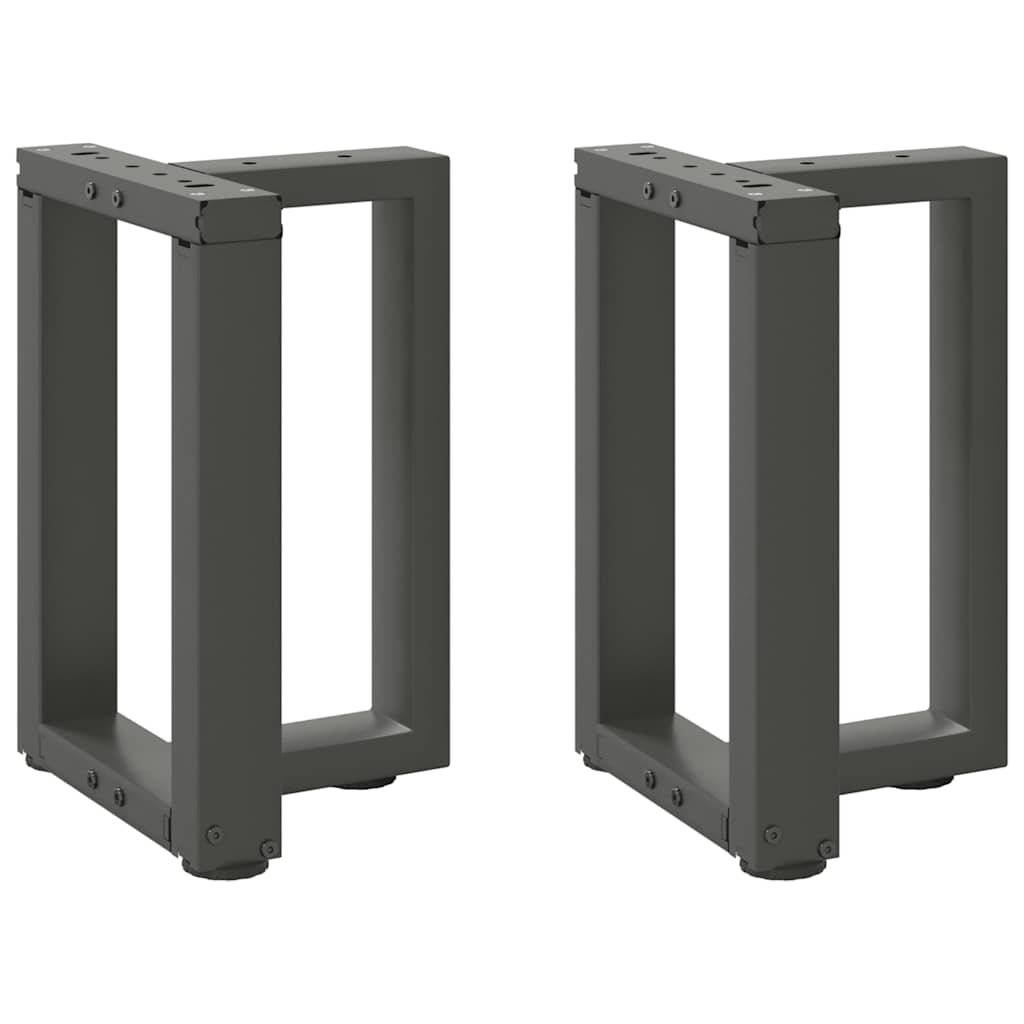 sofabordsben T-formet 2 stk. antracit 28x25x(42-43) cm stål