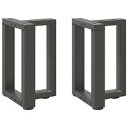 sofabordsben T-formet 2 stk. antracit 28x25x(42-43) cm stål