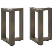 sofabordsben T-formet 2 stk. sort 28x25x(42-43) cm stål
