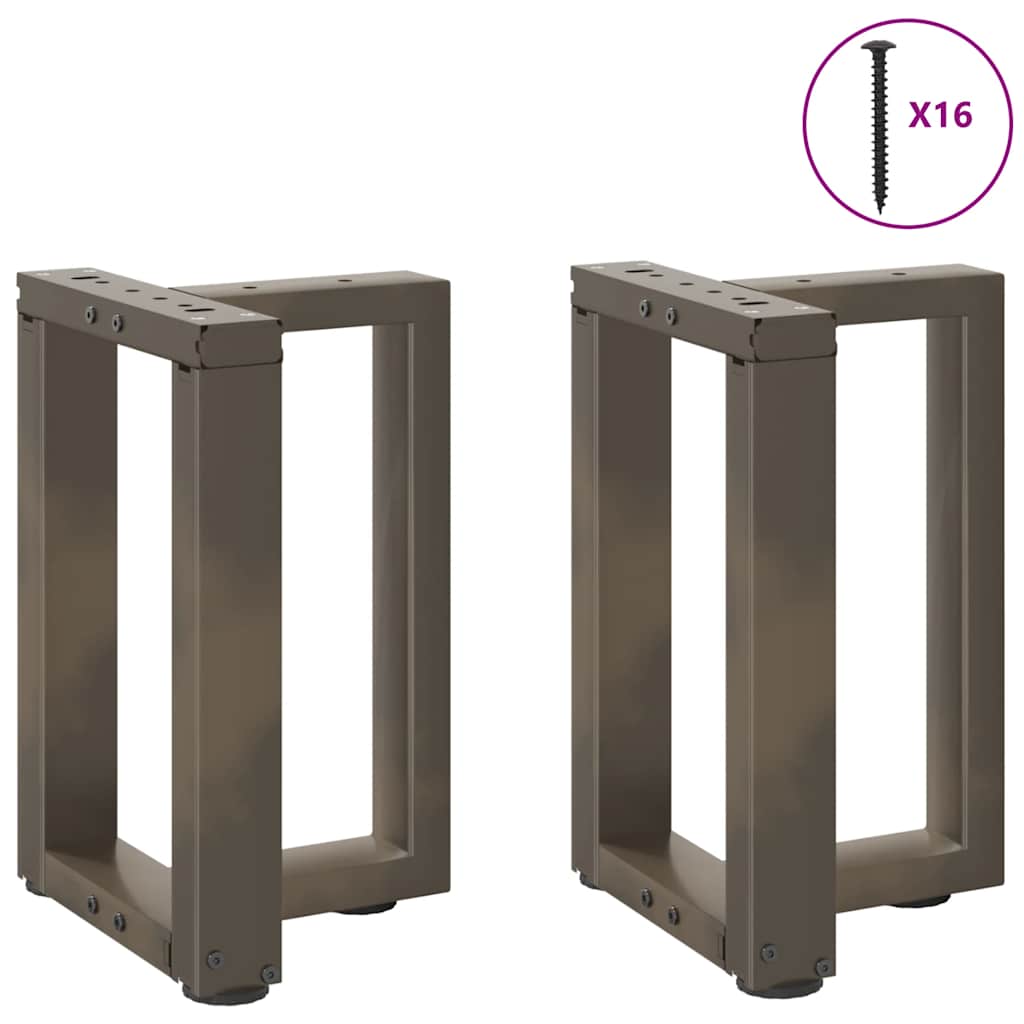 sofabordsben T-formet 2 stk. sort 28x25x(42-43) cm stål