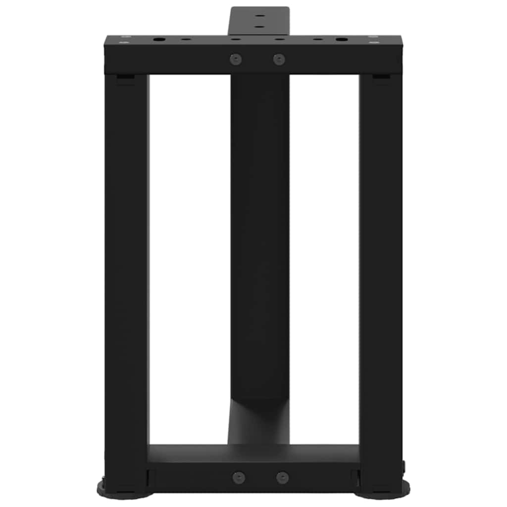 sofabordsben T-formet 2 stk. sort 38x25x(42-43) cm stål