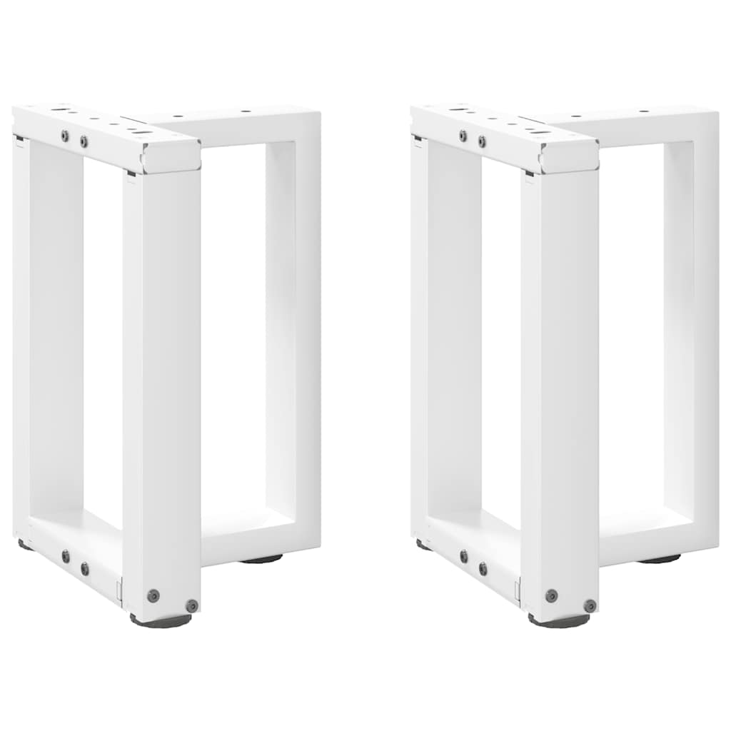 sofabordsben T-formet 2 stk. hvid 38x25x(42-43) cm stål
