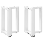 sofabordsben T-formet 2 stk. hvid 38x25x(42-43) cm stål