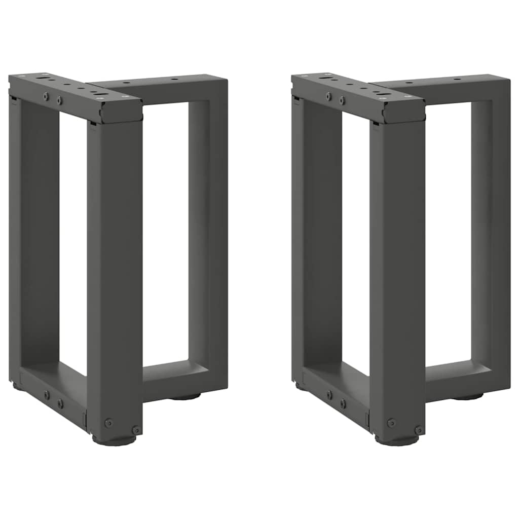 sofabordsben T-formet 2 stk. antracit 38x25x(42-43) cm stål