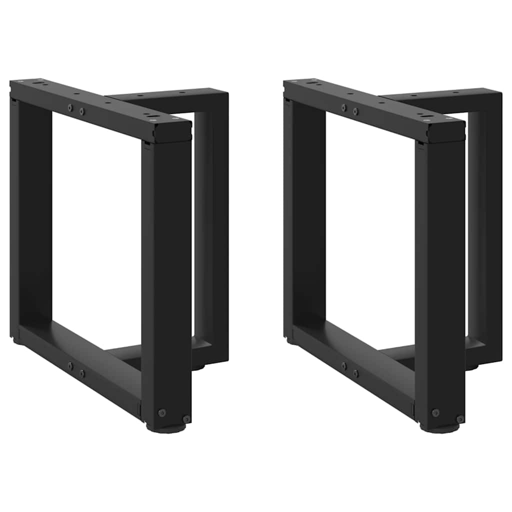 sofabordsben T-formet 2 stk. sort 50x25x(42-43) cm stål