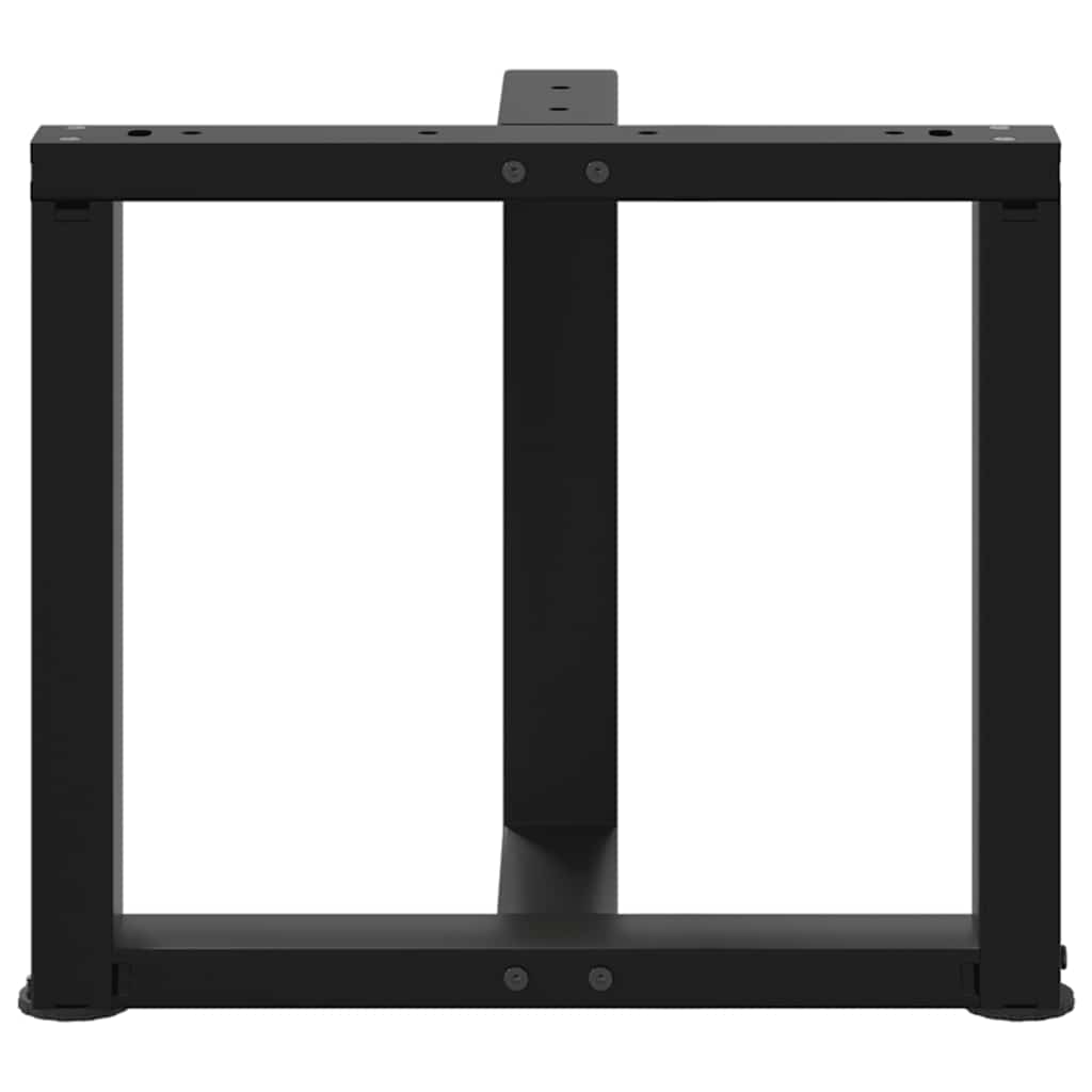 sofabordsben T-formet 2 stk. sort 50x25x(42-43) cm stål