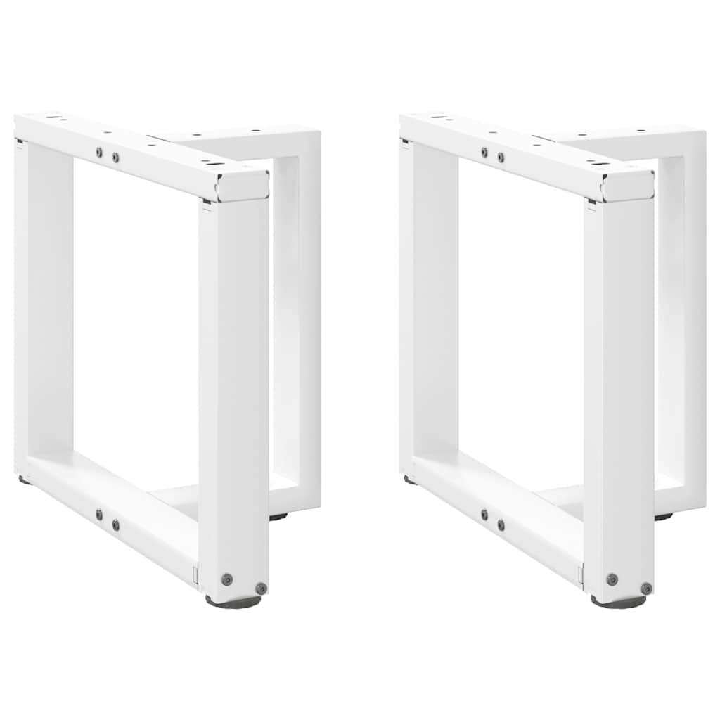 sofabordsben T-formet 2 stk. hvid 50x25x(42-43) cm stål