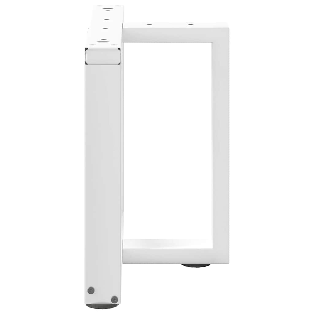 sofabordsben T-formet 2 stk. hvid 50x25x(42-43) cm stål
