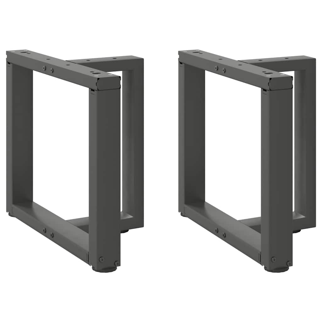 sofabordsben T-formet 2 stk. antracit 50x25x(42-43) cm stål