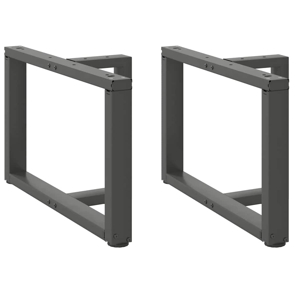 sofabordsben T-formet 2 stk. antracit 60x25x(42-43) cm stål