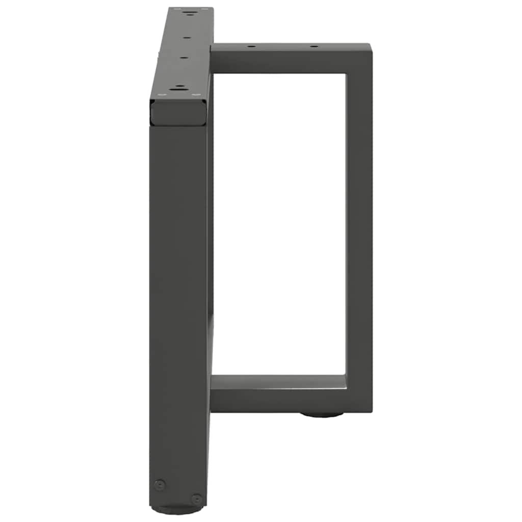 sofabordsben T-formet 2 stk. antracit 60x25x(42-43) cm stål