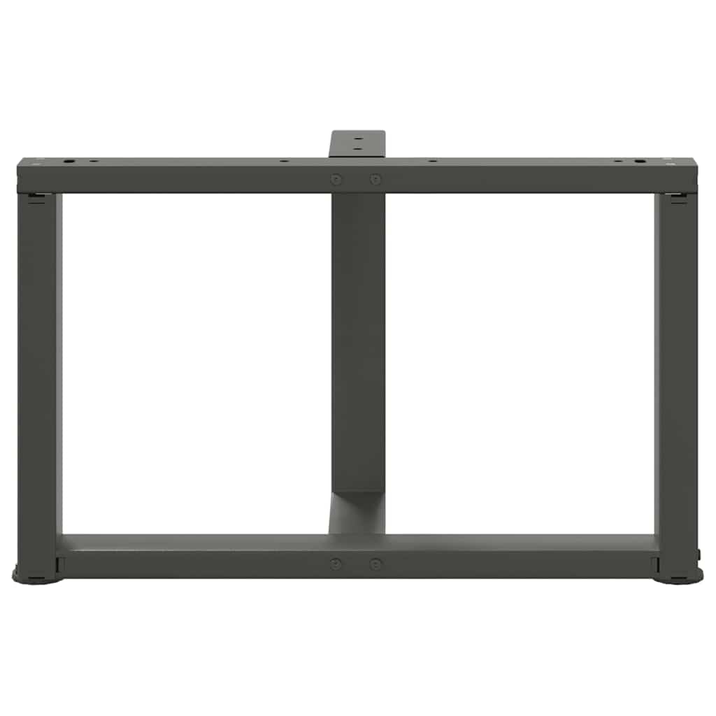 sofabordsben T-formet 2 stk. antracit 60x25x(42-43) cm stål