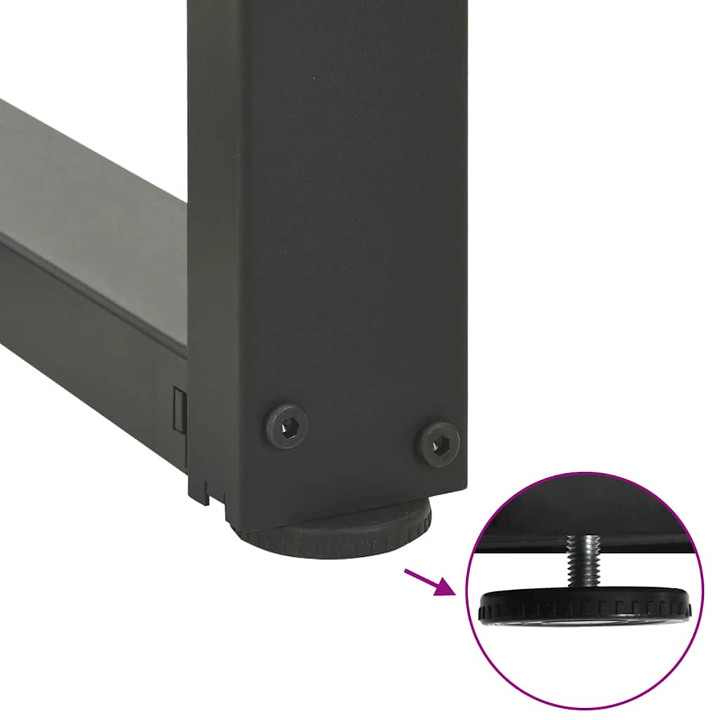 sofabordsben T-formet 2 stk. antracit 60x25x(42-43) cm stål