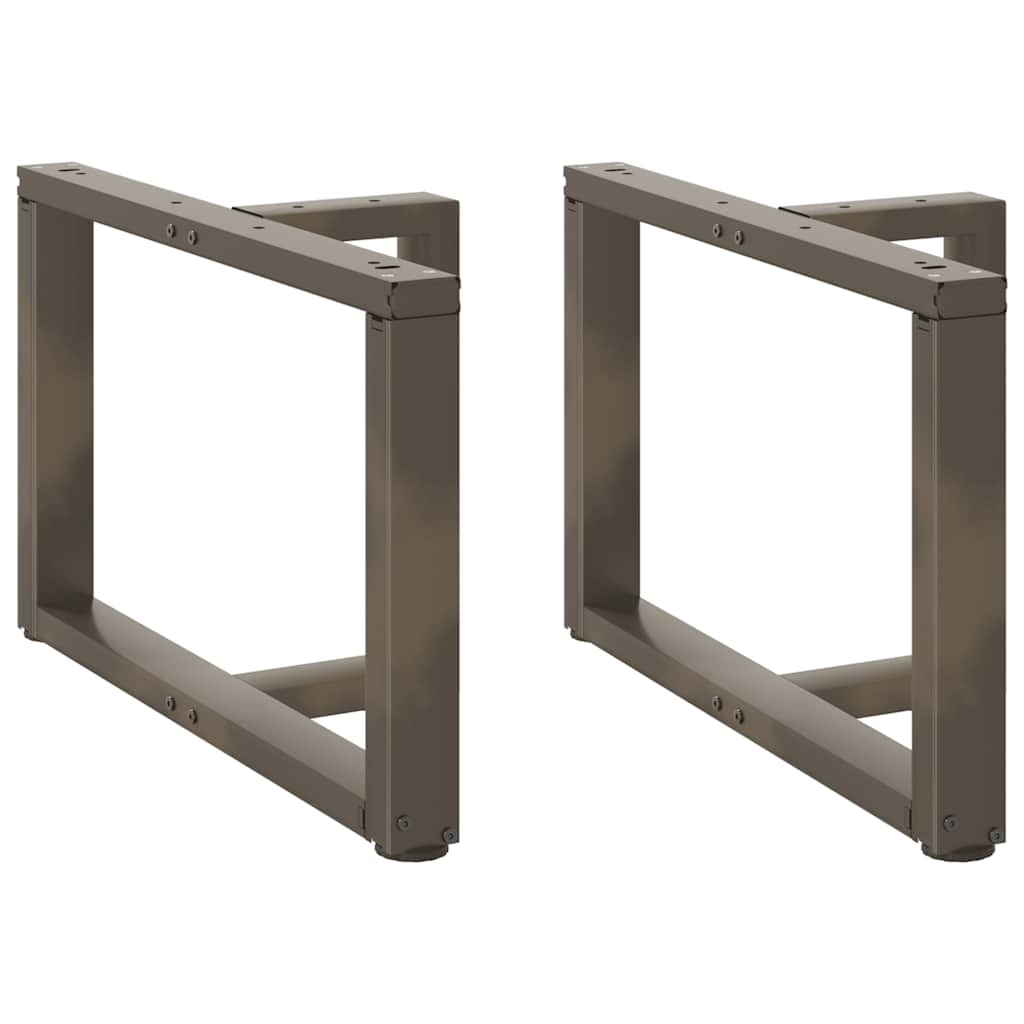 sofabordsben T-formet 2 stk. sort 60x25x(42-43) cm stål
