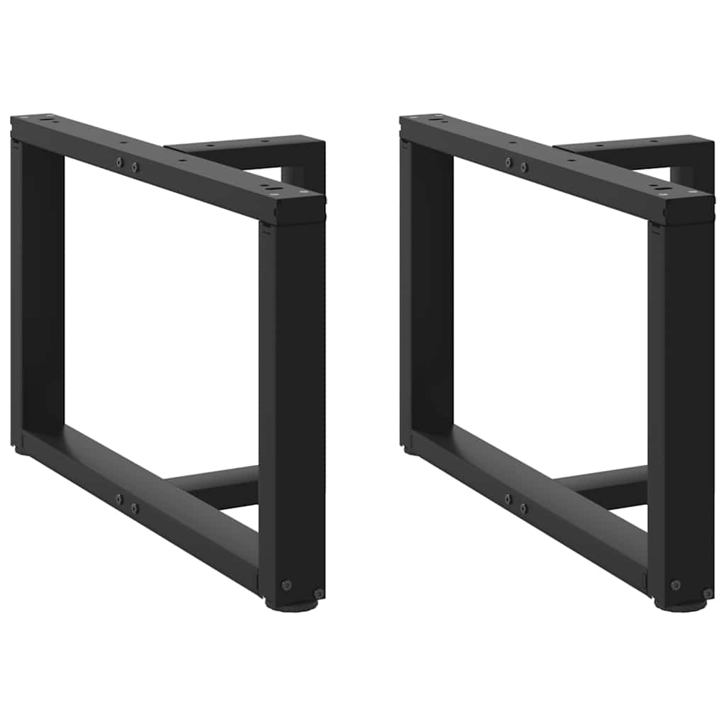 sofabordsben T-formet 2 stk. sort 70x25x(42-43) cm stål