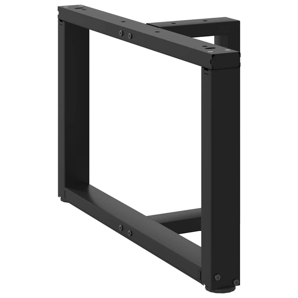 sofabordsben T-formet 2 stk. sort 70x25x(42-43) cm stål