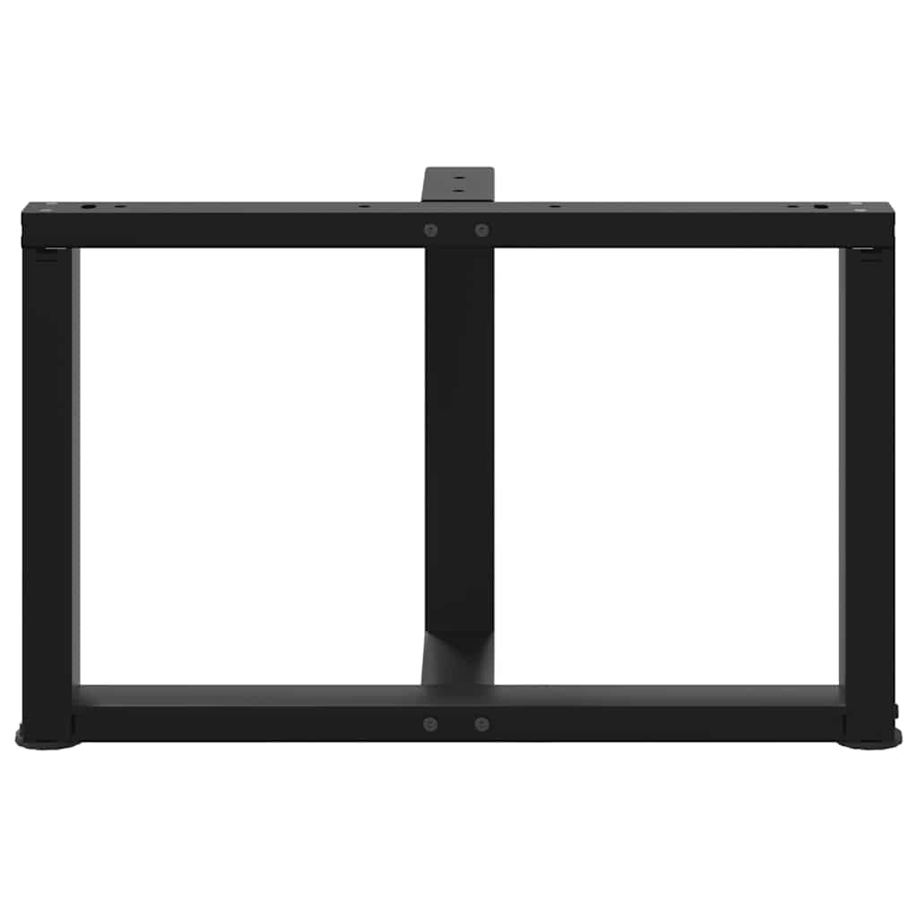 sofabordsben T-formet 2 stk. sort 70x25x(42-43) cm stål