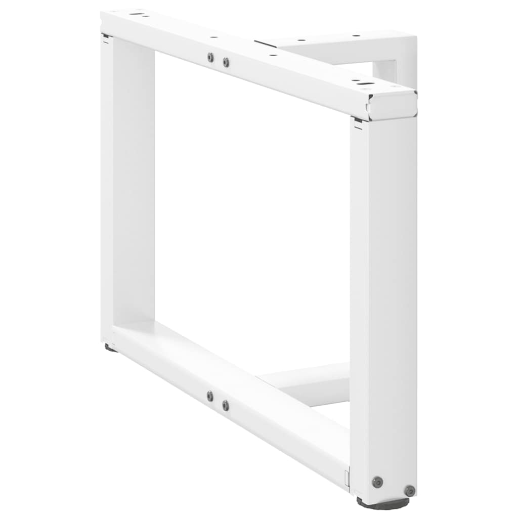 sofabordsben T-formet 2 stk. hvid 70x25x(42-43) cm stål