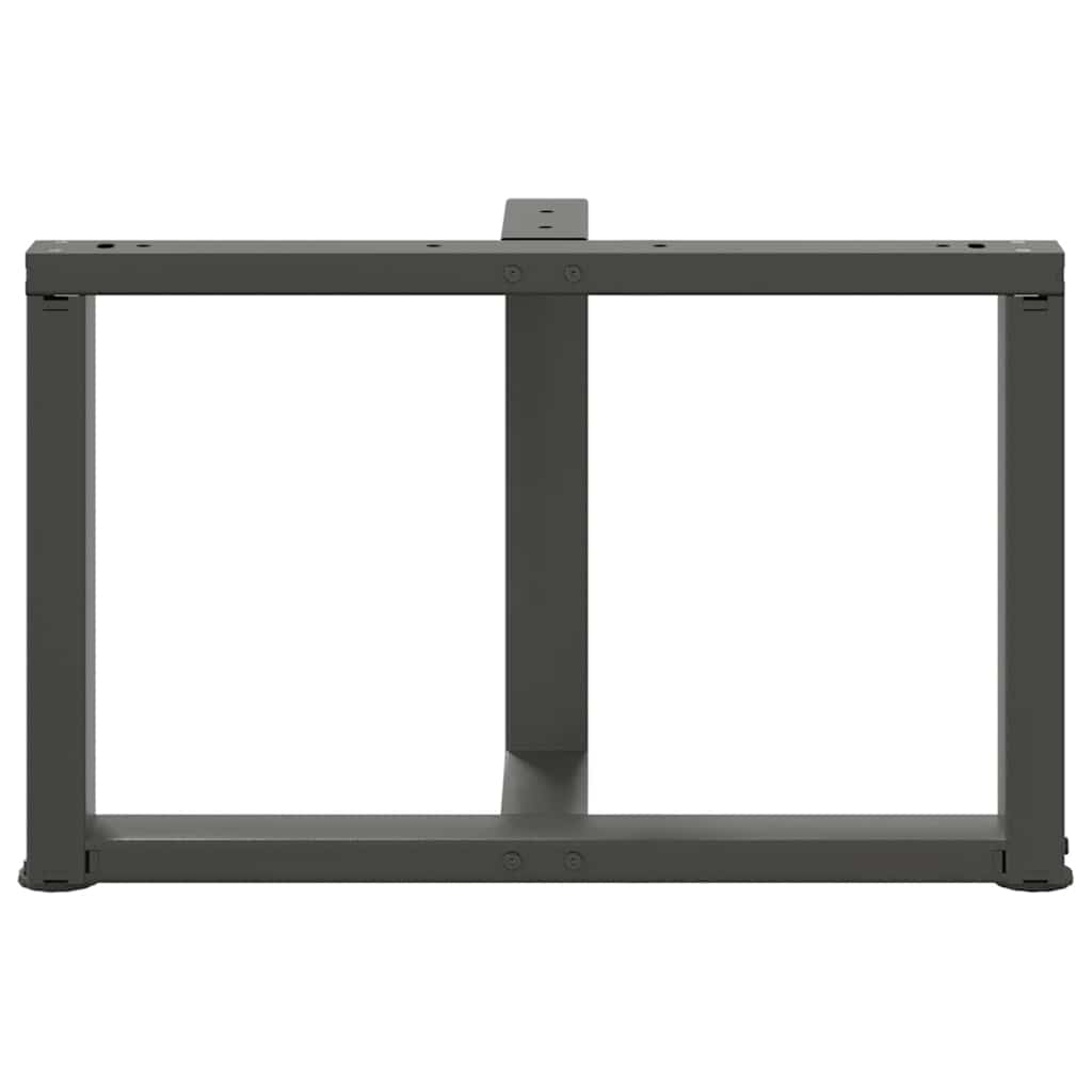 sofabordsben T-formet 2 stk. antracit 70x25x(42-43) cm stål