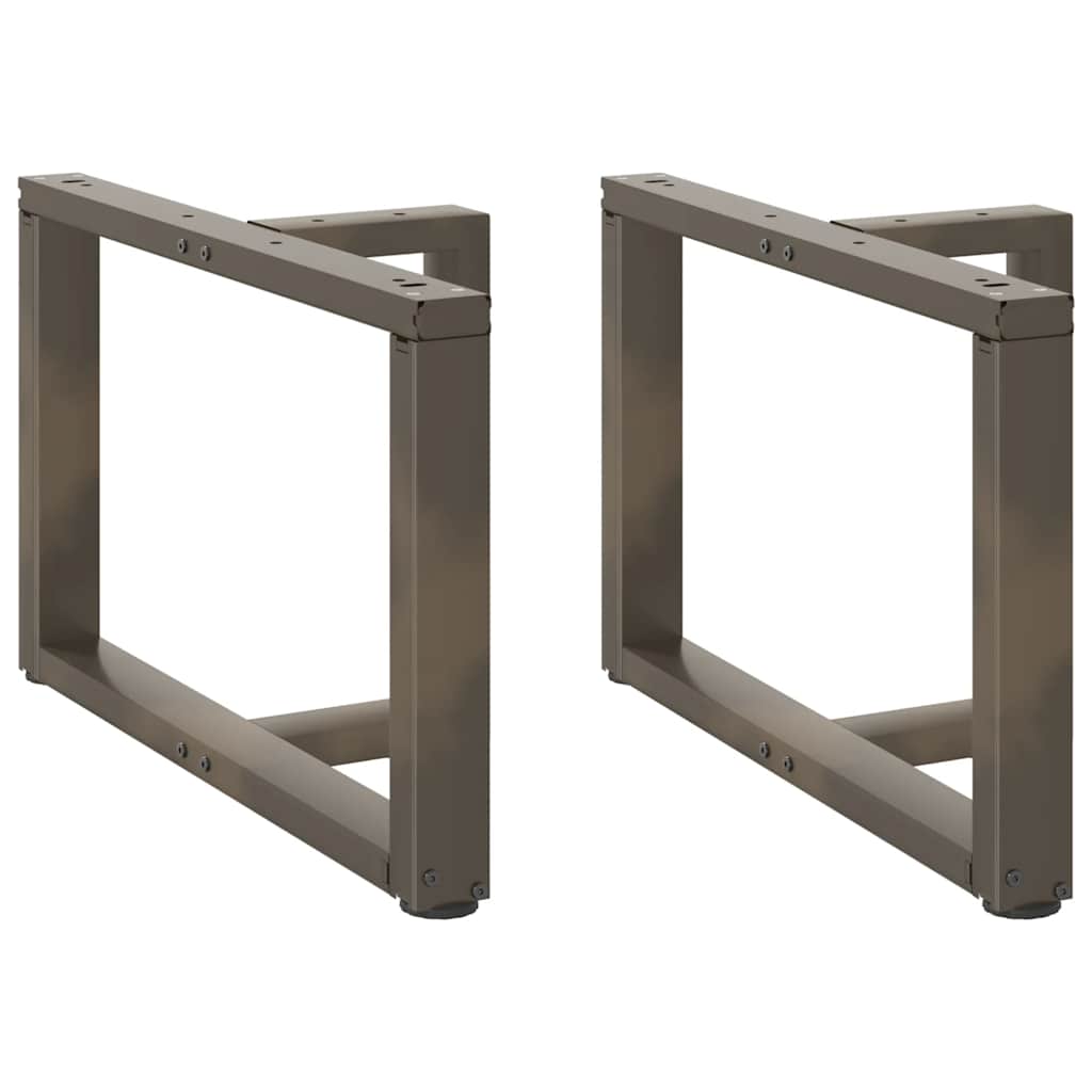 sofabordsben T-formet 2 stk. sort 70x25x(42-43) cm stål