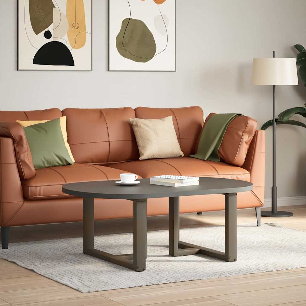 sofabordsben T-formet 2 stk. sort 70x25x(42-43) cm stål