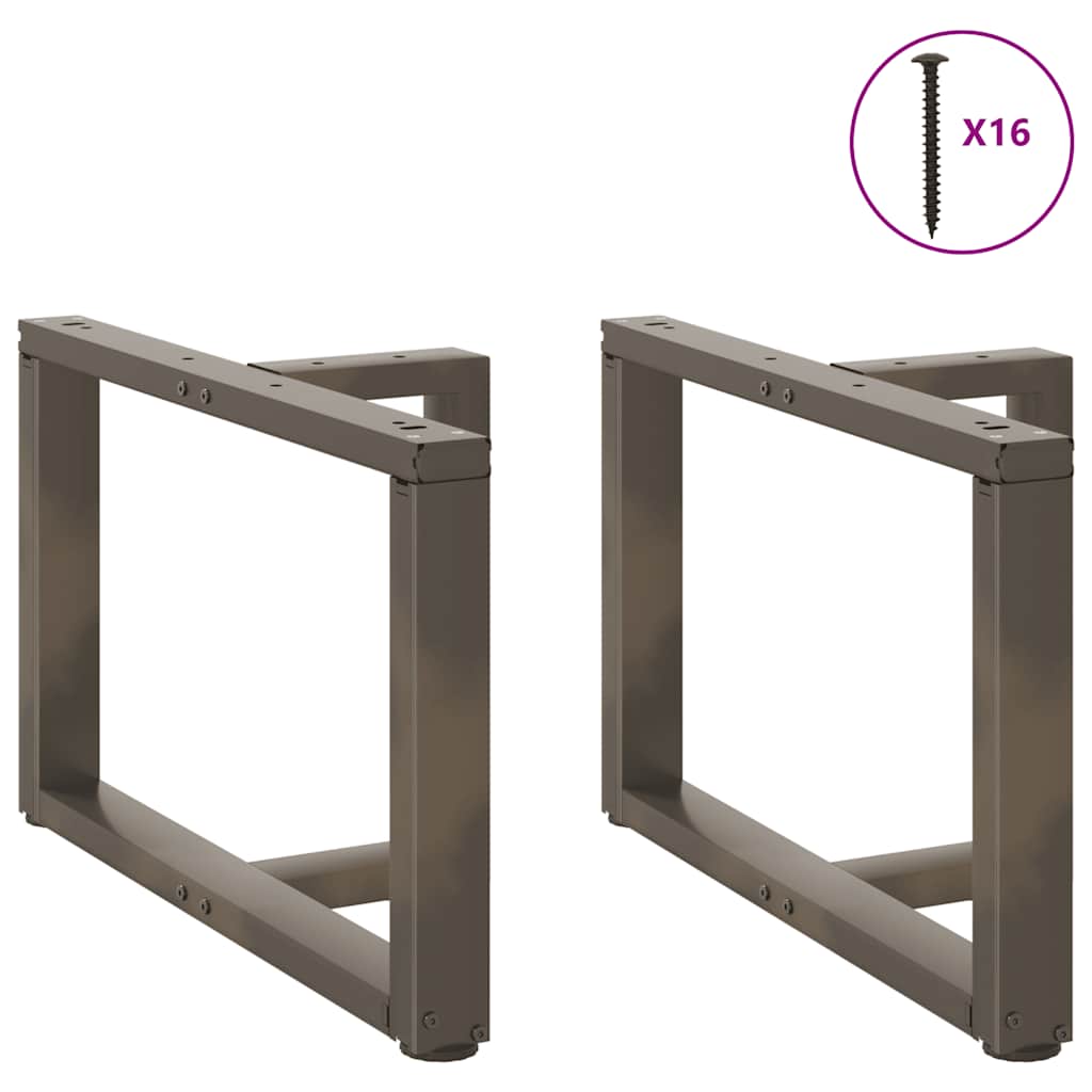 sofabordsben T-formet 2 stk. sort 70x25x(42-43) cm stål