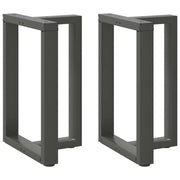 spisebordsben T-formet 2 stk. antracit 50x35x(72-73) cm stål