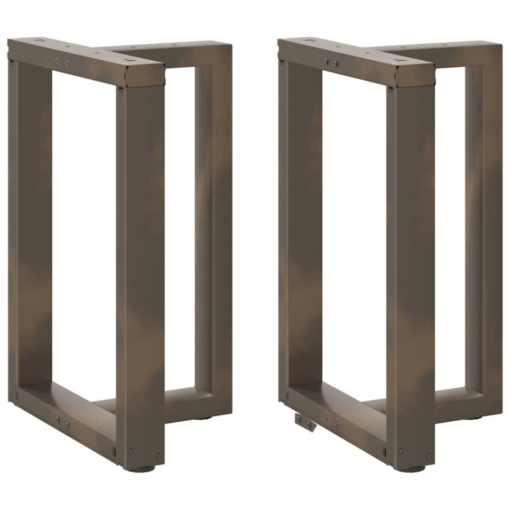 spisebordsben T-formet 2 stk. sort 50x35x(72-73) cm stål